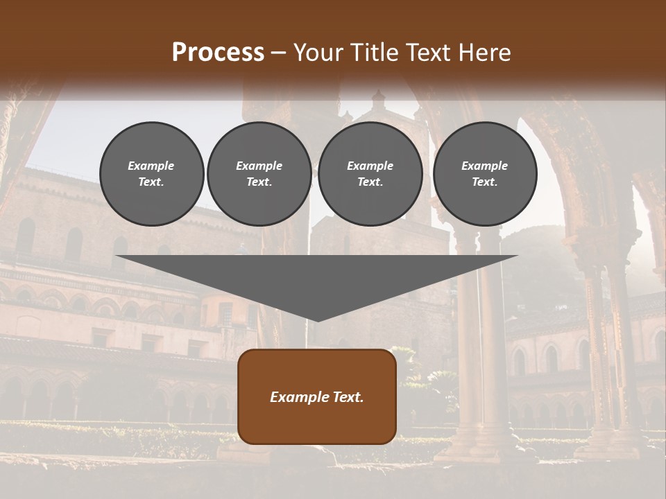 A Large Building With Arches And A Clock Tower PowerPoint Template