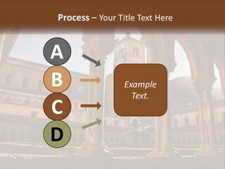 A Large Building With Arches And A Clock Tower PowerPoint Template