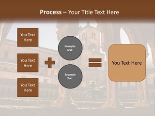 A Large Building With Arches And A Clock Tower PowerPoint Template
