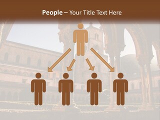 A Large Building With Arches And A Clock Tower PowerPoint Template