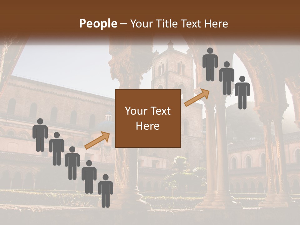 A Large Building With Arches And A Clock Tower PowerPoint Template