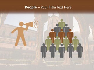 A Large Building With Arches And A Clock Tower PowerPoint Template
