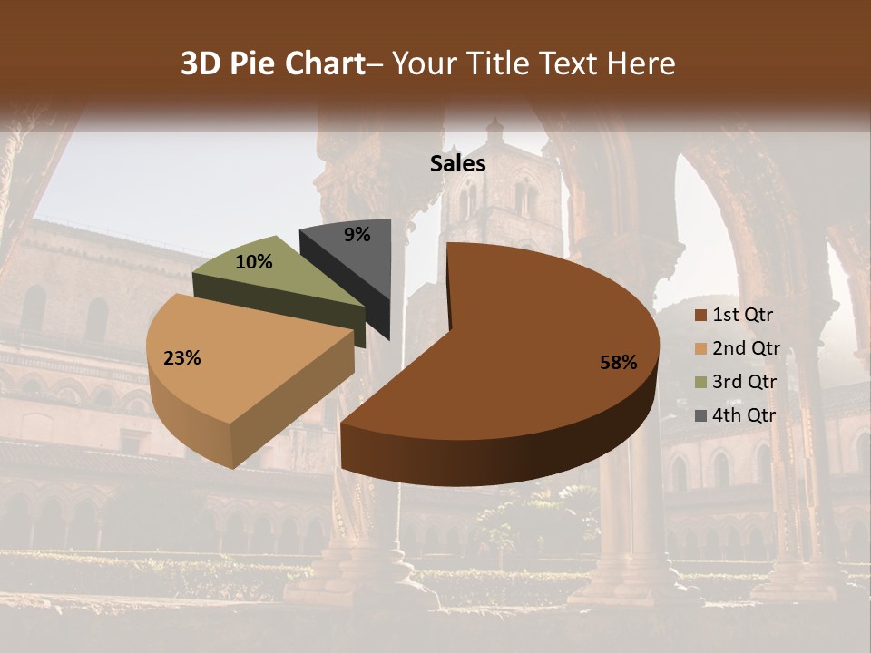 A Large Building With Arches And A Clock Tower PowerPoint Template
