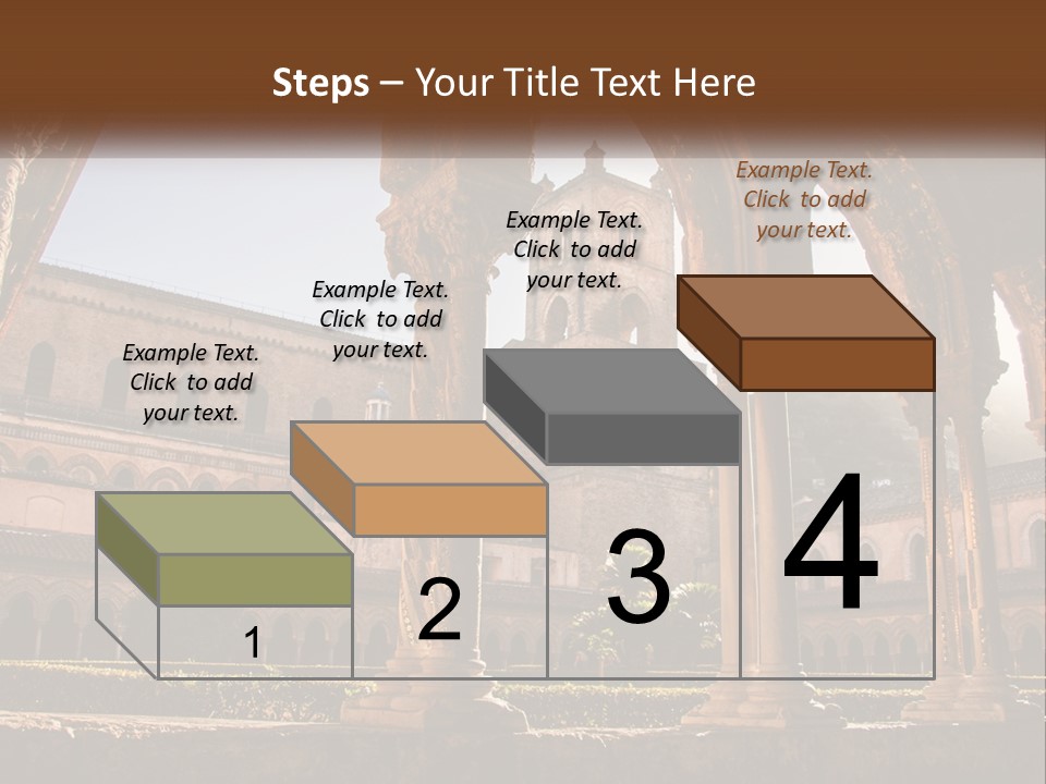 A Large Building With Arches And A Clock Tower PowerPoint Template