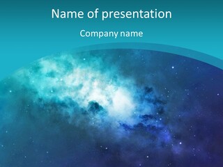 A Blue And Purple Background With Stars In The Sky PowerPoint Template