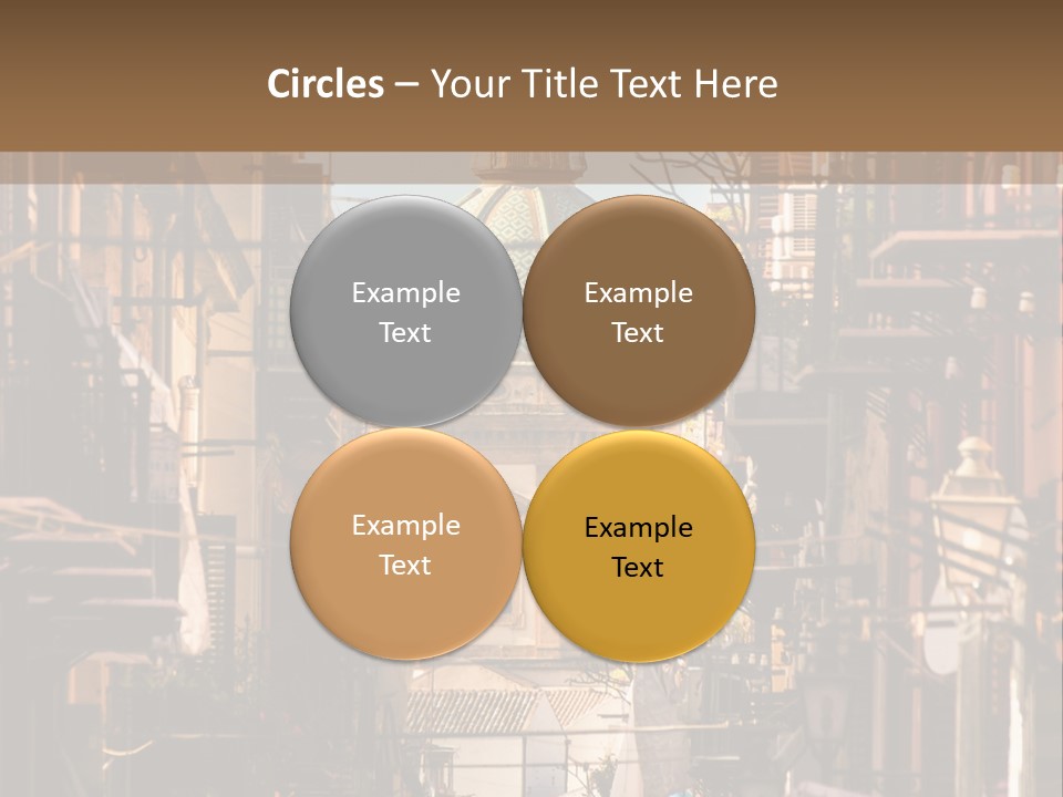 A City Street With Buildings And A Dome On Top PowerPoint Template