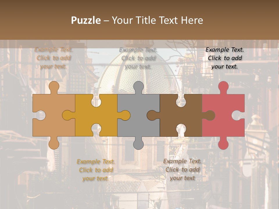 A City Street With Buildings And A Dome On Top PowerPoint Template