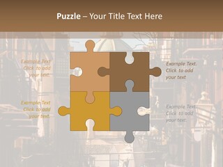 A City Street With Buildings And A Dome On Top PowerPoint Template