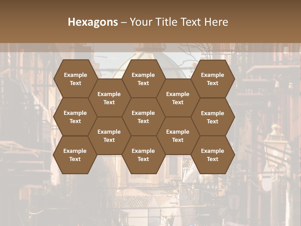 A City Street With Buildings And A Dome On Top PowerPoint Template