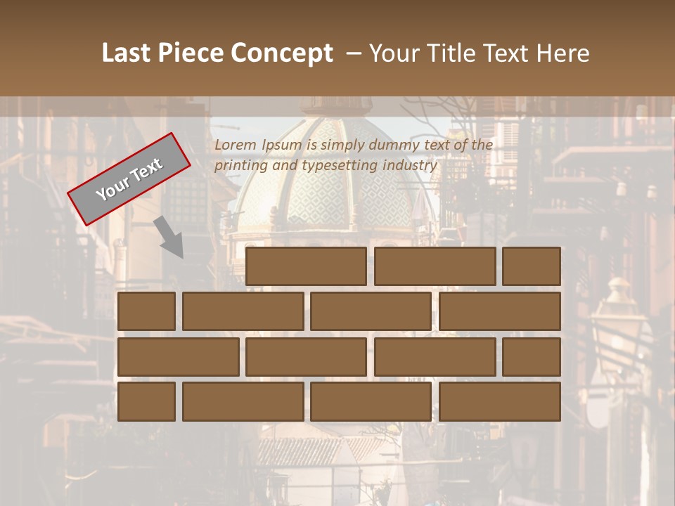 A City Street With Buildings And A Dome On Top PowerPoint Template