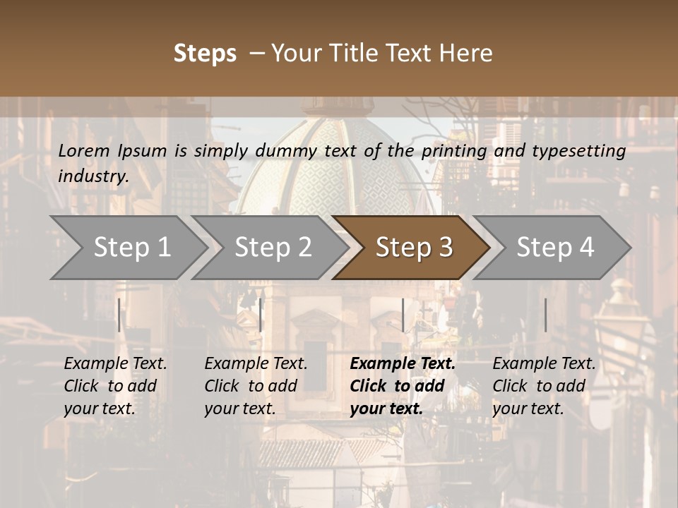 A City Street With Buildings And A Dome On Top PowerPoint Template