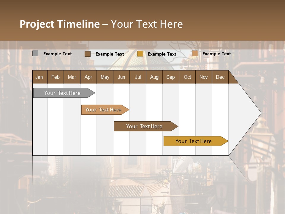 A City Street With Buildings And A Dome On Top PowerPoint Template