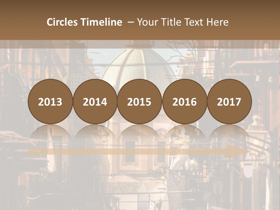 A City Street With Buildings And A Dome On Top PowerPoint Template