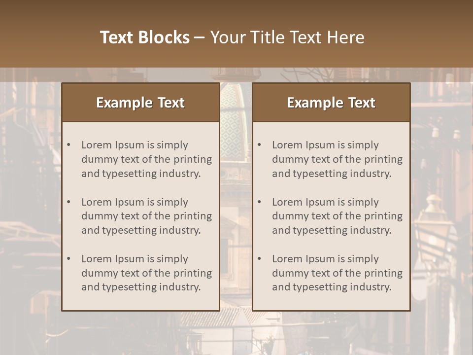 A City Street With Buildings And A Dome On Top PowerPoint Template