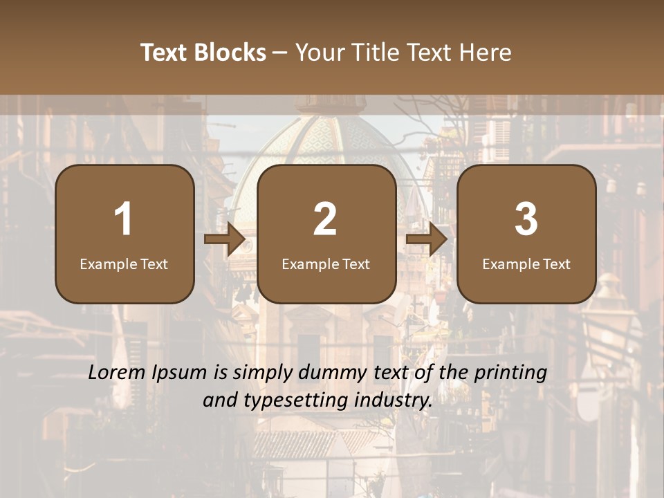 A City Street With Buildings And A Dome On Top PowerPoint Template