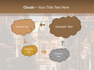 A City Street With Buildings And A Dome On Top PowerPoint Template