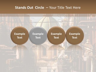 A City Street With Buildings And A Dome On Top PowerPoint Template