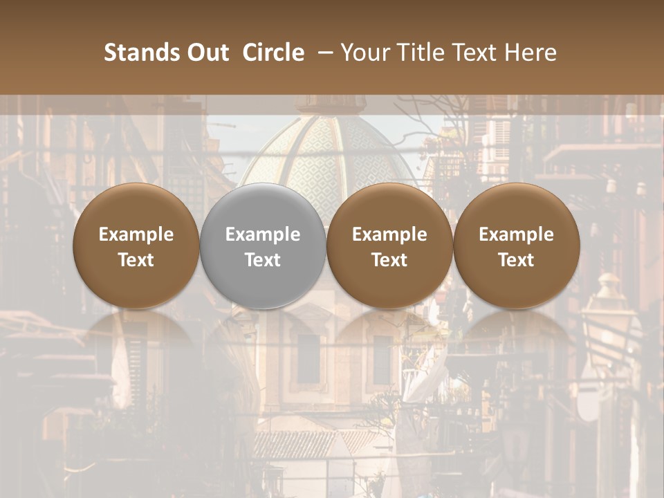 A City Street With Buildings And A Dome On Top PowerPoint Template
