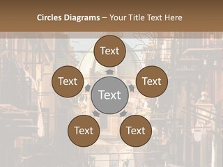 A City Street With Buildings And A Dome On Top PowerPoint Template