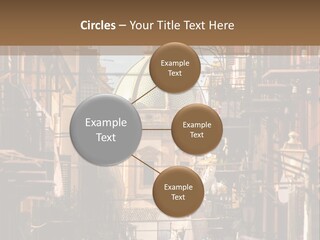 A City Street With Buildings And A Dome On Top PowerPoint Template