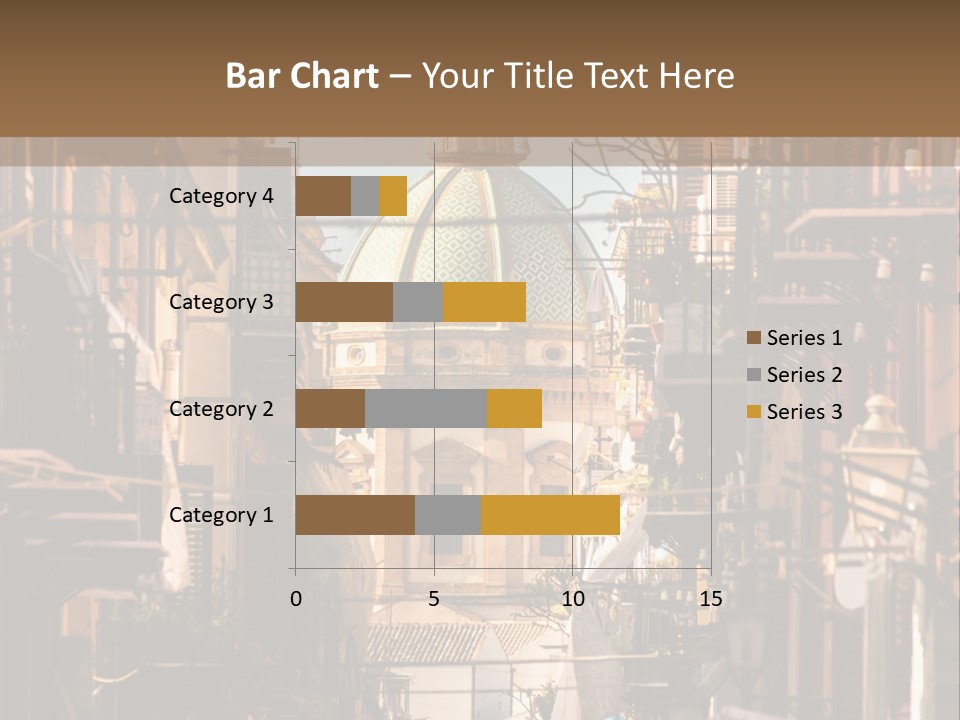 A City Street With Buildings And A Dome On Top PowerPoint Template