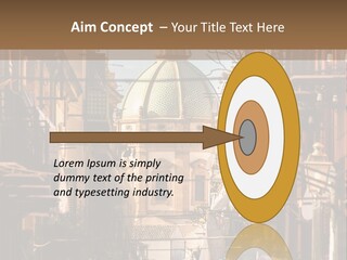 A City Street With Buildings And A Dome On Top PowerPoint Template