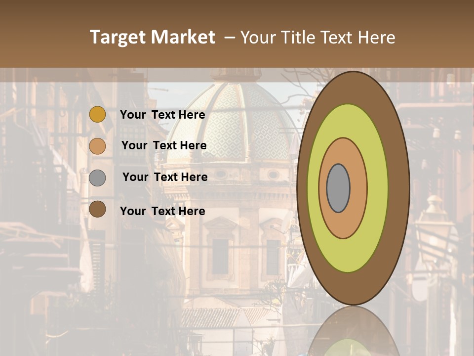 A City Street With Buildings And A Dome On Top PowerPoint Template