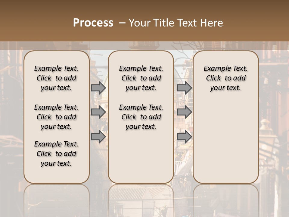 A City Street With Buildings And A Dome On Top PowerPoint Template