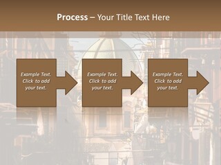 A City Street With Buildings And A Dome On Top PowerPoint Template