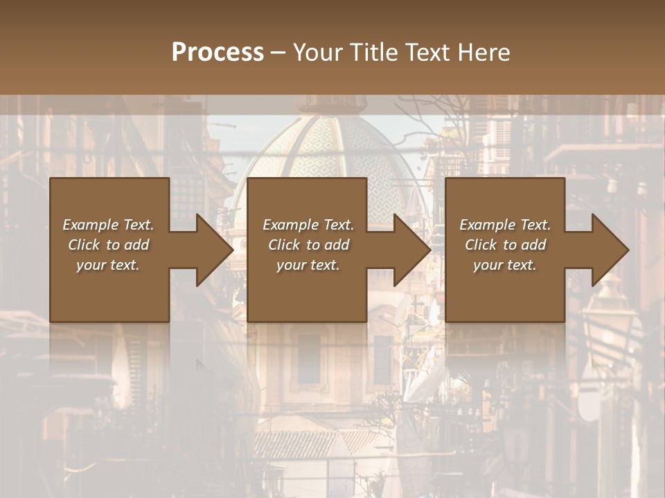 A City Street With Buildings And A Dome On Top PowerPoint Template