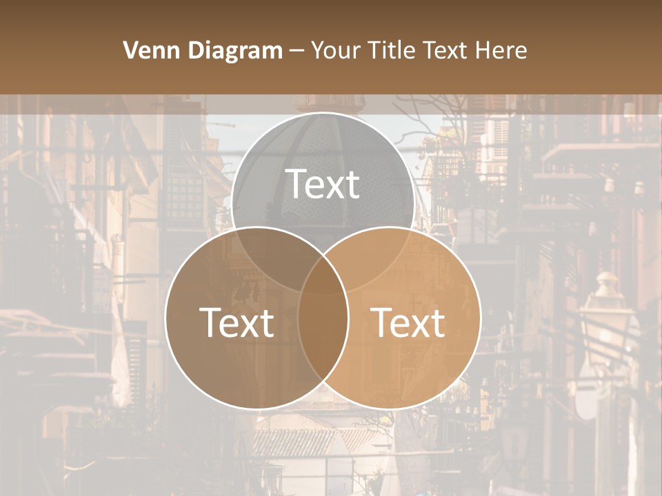 A City Street With Buildings And A Dome On Top PowerPoint Template
