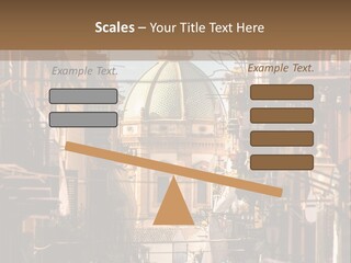 A City Street With Buildings And A Dome On Top PowerPoint Template