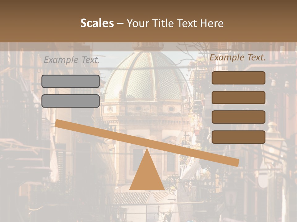 A City Street With Buildings And A Dome On Top PowerPoint Template