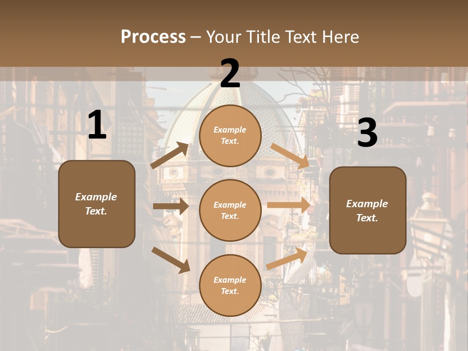 A City Street With Buildings And A Dome On Top PowerPoint Template