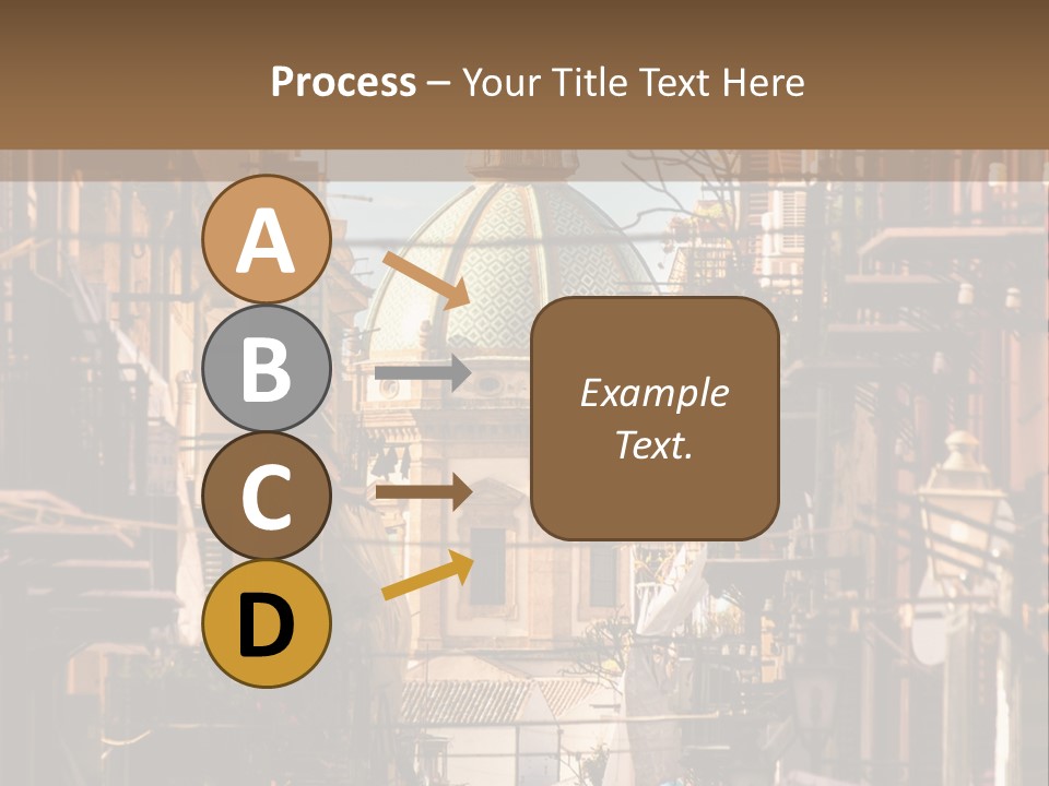 A City Street With Buildings And A Dome On Top PowerPoint Template