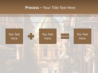 A City Street With Buildings And A Dome On Top PowerPoint Template