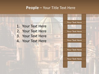 A City Street With Buildings And A Dome On Top PowerPoint Template
