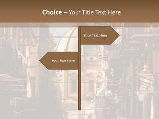 A City Street With Buildings And A Dome On Top PowerPoint Template