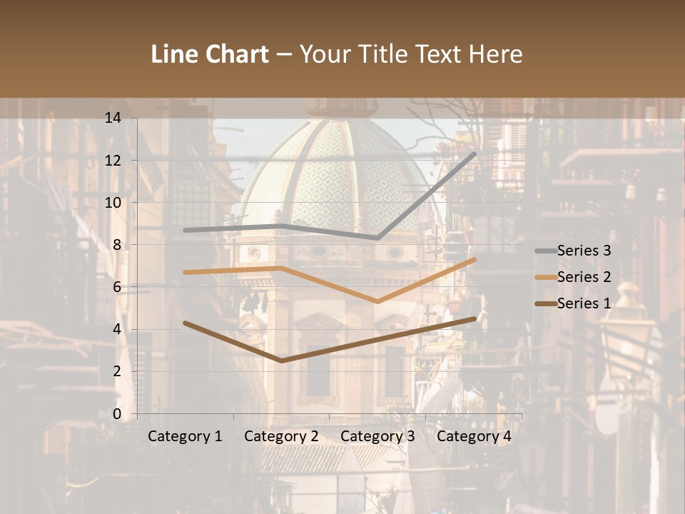 A City Street With Buildings And A Dome On Top PowerPoint Template