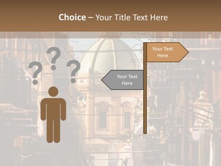 A City Street With Buildings And A Dome On Top PowerPoint Template