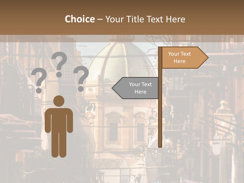 A City Street With Buildings And A Dome On Top PowerPoint Template