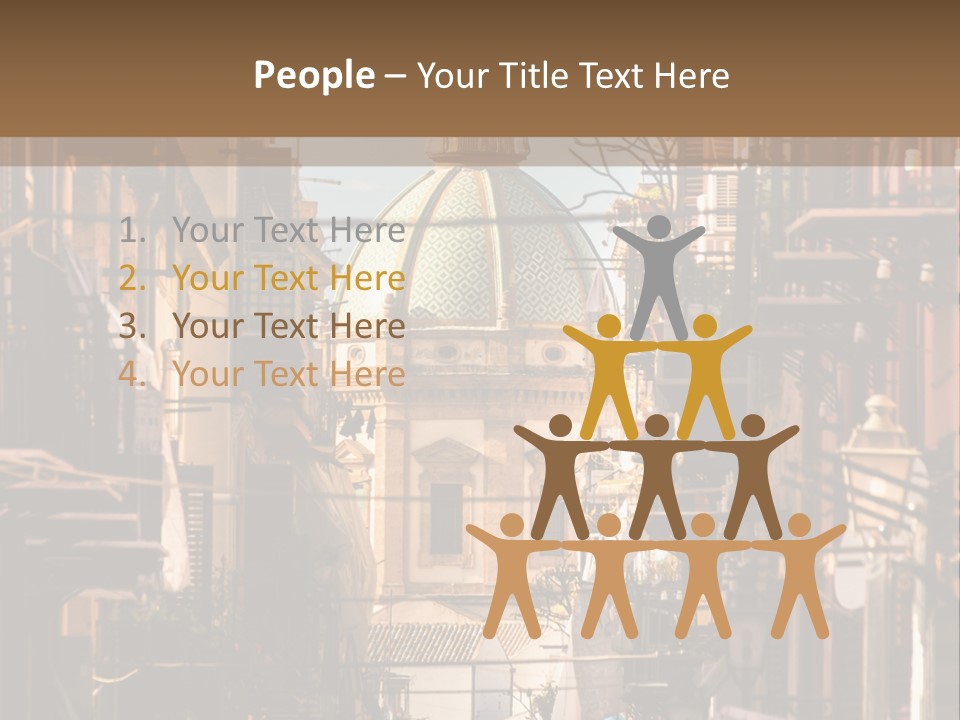 A City Street With Buildings And A Dome On Top PowerPoint Template