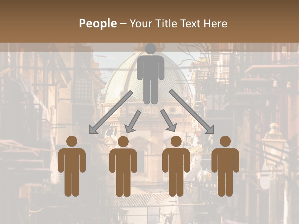 A City Street With Buildings And A Dome On Top PowerPoint Template
