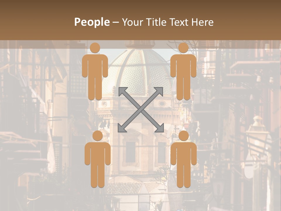 A City Street With Buildings And A Dome On Top PowerPoint Template