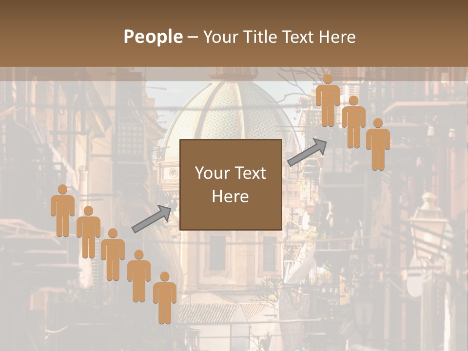 A City Street With Buildings And A Dome On Top PowerPoint Template