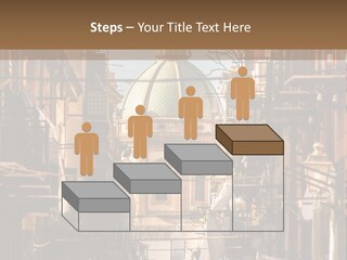 A City Street With Buildings And A Dome On Top PowerPoint Template