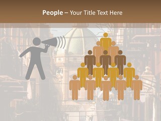 A City Street With Buildings And A Dome On Top PowerPoint Template