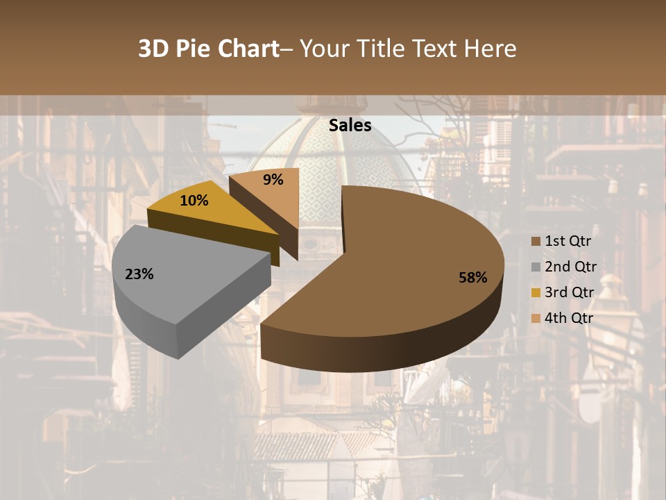 A City Street With Buildings And A Dome On Top PowerPoint Template