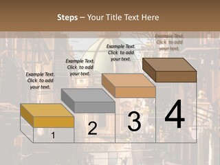 A City Street With Buildings And A Dome On Top PowerPoint Template