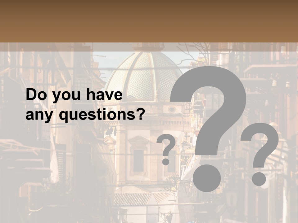 A City Street With Buildings And A Dome On Top PowerPoint Template